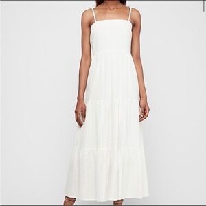NWT EXPRESS Textured Tiered Tie Shoulder Maxi Dress